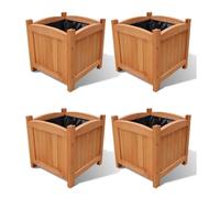 Jardinières - AKOZON - AKO7646491633933 - Bois massif - 30 x 30 x 30 cm - Lot de 4 pcs