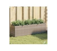 vidaXL Bac à plantes avec 3 pots 2 pcs. Gris 105x30x32 cm Poly rotin