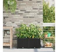 Jardinière de jardin vidaXL, lot de 2, noire, 80 x 40 x 37,5 cm, en plastique