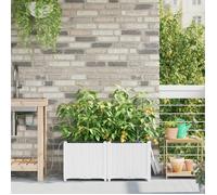 vidaXL Jardin - Jardinière, lot de 2, blanc, 80 x 40 x 37,5 cm, plastique