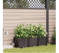 Jardinières avec système d irrigation d eau 3 pcs Marron