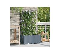 vidaXL Jardinière de jardin, gris clair, 80×40×142 cm, plastique – lot de 2