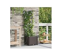 vidaXL Jardinière de jardin marron 40 x 40 x 142 cm en plastique
