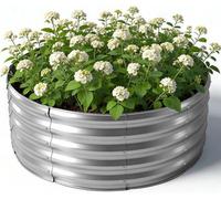 Jardinières carrées en métal - Acier étamé - Plantes d'extérieur pour la terrasse - 90 x 90 x 43 cm - Couleur argent