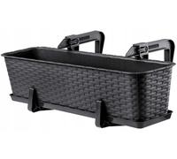 Jardinières de balcon avec supports - Jardinière de 60 cm - Jardinière suspendue - En plastique - Design moderne - Pour fleurs et plantes vertes