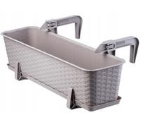 Jardinières de balcon - Jardinière suspendue de 60 cm - En plastique - Avec support pour balustrade - Pour fleurs et plantes vertes - Design moderne