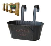 Jardinières de Balcon pour Garde-corps | Pot de Fleurs Métallique pour Clôture | Jardinière de Balcon Extérieur | Pour Jardiniers Propriétaires Locataires Maison Appartement Terrasse Patio Clôt
