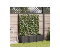 vidaXL Jardinière pour plantes, lot de 3, noire, 120 x 40 x 142 cm, en polypropylène