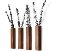 Jardinières en bois modernes - Décoration murale pour chambre et salle de bain - 4 pièces - Noyer