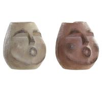 Jardinières en résine, couleur beige/terracotta, lot de 2