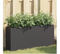 Jardinières en résine tressée - vidaXL - 2 pièces - Noir - 90x20x40 cm - Acier enduit de poudre