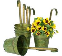 Jardinières galvanisées - style vintage - lot de 6 - métal