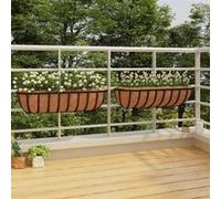 Jardinières Murales 2 Pcs En Coco Noir 61x19x16 Cm Acier