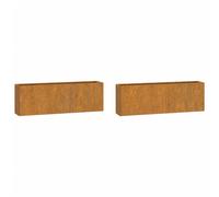 Jardinières Murales 2 Pcs Gris Acier Corten 53x10x17 Cm