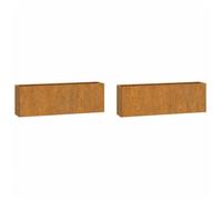 Jardinières murales - GAROSA - 2 pcs - Acier corten - Couleur rouillé - 53x10x17 cm
