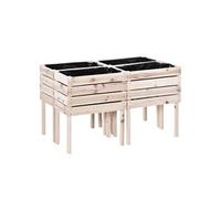 Jardinières sur pieds carrés potagers - lot de 4 jardinières sur pied modulables - dim. 50L x 30l x 60H cm - inserts d'irrigation film protecteur -