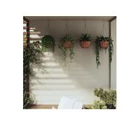 vidaXL Pots de fleurs 4 pcs. avec inserts en coco Noir Ø 30x52 cm Acier