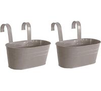 Jardinières suspendues en métal pour balcon - Plantes, fleurs, herbes aromatiques - Gris