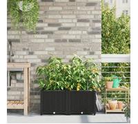 Jardinières - Système d Irrigation - 2 pcs - Noir - Rectangulaire - Plastique synthétique