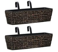 vidaXL Bac à fleurs 2 pcs. Jacinthe d'eau Marron