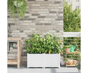 Jardinières Vidaxl Avec Système D'irrigation D'eau 2 Pcs Blanc