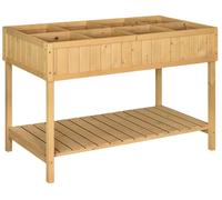 Jardiniššre sur Pieds carršŠ Potager avec šŠtagššre dim. 110L x 46l x 76H cm 8 Compartiments & Inserts d'irrigation Bois de Sapin