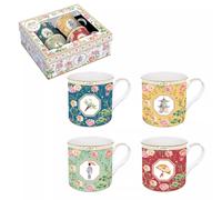JARDINS D'ORIENT Set 4 mugs 30 n porcelaine