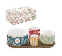 JARDINS d'ORIENT set apéritif 4 coupelles en porcelaine