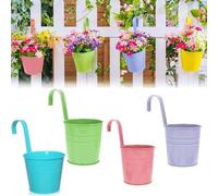 Jardins suspendus, jardinières suspendues en 4 parties, jardinières pour balcon, jardinière avec crochets, aération pour terrasse