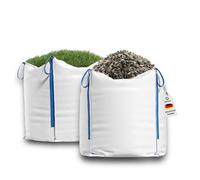 Jarlus Big Bag Sacs de qualité supérieure pour gravats, déchets de jardin, bois, sable, terre, coupe verte, guirlande de Noël, 90 x 90 x 90 cm, 1000 kg, 4 poignées de levage