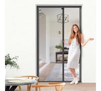 jarolift 3 in 1 Zanzara Store moustiquaire de porte coulissant - Moustiquaire coulissante pour portes, cadre en aluminium: 125 x 220 cm (larg x H), Anthracite