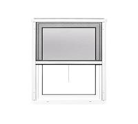 jarolift Moustiquaire Enroulable 2 en 1 Volaris pour Fenêtre, Cadre en PVC Blanc, Hauteur Et Largeur Ajustables 130 x 160 cm, Blanche
