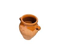Jarre en Terre Cuite pour Cuisson au Feu avec Capuchon - Artisanat Marocain - Idéale pour Préparer la Tanjia, Viande Tendre et Savoureuse - Disponible en 3 Tailles : 0,5L, 1L, 3L (petite 0,5 litre)
