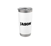 Jason Médaille avec texte blanc personnalisé sur le devant assorti Gobelet isotherme en acier inoxydable double paroi