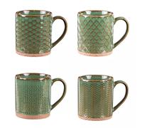 JASPE Coffret Mugs Porcelaine Vert TABLE PASSION 30cl - Les 4