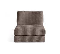 Jasper - module d'assise sans accoudoirs - en velours côtelé grosses côtes - Taupe