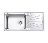 JASSFERRY Évier de cuisine Cuve simple, Acier Inoxydable, Égouttoir réversible, avec crépine