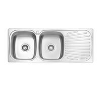 JASSFERRY Évier de cuisine égouttoir réversible en acier inoxydable à double cuve BL-868