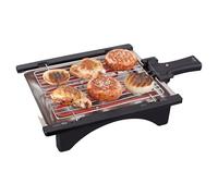 Jata Barbecue électrique BQ95 2000 W démontable grille 2 niveaux plateau en acier inoxydable Noir