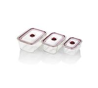 Jata Hogar HREC4204 Lot de 3 récipients hermétiques en Verre de 500, 800 et 1500 ML - pour Aliments Solides et liquides - Convient pour congélateur, Micro-Ondes, Four et Lave-Vaisselle - sans BPA.
