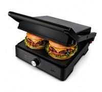 Jata JEGR1913 Grill à rôtir double/grill électrique avec 2 plaques de cuisson de 29 x 24 cm Ouverture 180 ° Plaque supérieure basculante Contrôle de température Plateau ramasse-têtes