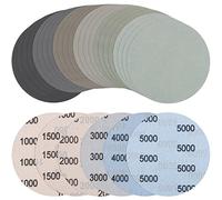 JatilEr 24 Pièces Disque de Ponceuse 125mm, Grain 1000/1500/2000/3000/4000/5000 Papier Abrasif Pour Ponceuse, disque abrasif Polissage pour Métal Bois