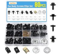JatilEr 80 Pcs U Clips de Fixation Voiture, Kit Vis de Carrosserie Voiture