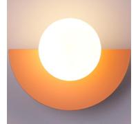 Jatwefiv Applique Murale Minimaliste Lampe Murales Intérieur Géométrique Appliques Mural Globe en Couleur Macaron Appliqué Chevet de Chambre pour Salon Couloir Vestiaire,Orange