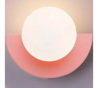 Jatwefiv Applique Murale Minimaliste Lampe Murales Intérieur Géométrique Appliques Mural Globe en Couleur Macaron Appliqué Chevet de Chambre pour Salon Couloir Vestiaire,Rose