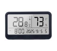 Jauge d ' humidité ambiante avec affichage LCD de l ' heure et de la date, écran de climat intérieur pour bureau, crèche et chambre à coucher, contrôle de l ' air intérieur, chevet