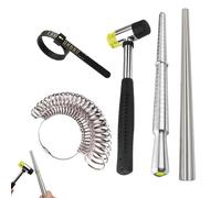 Jauge De Bagues Outil | Matériel de Mesure de Bijoux avec Calibre et Outillage - Instrument de Précision pour Bagues - Rubber Mallet et Mètre Ruban pour Femme et pour Mesures à Domicile et