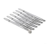 Jauge de couture extensible en aluminium 61 cm Règle flexible pour l'espacement des boutons, plissés, draperie, travail du bois, argent 8 têtes de long (8 têtes courtes)