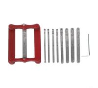 Jauge de marquage en acier trempé avec options à double échelle (B) | Barre auto-centrante innovante, pour révéler instantanément le point médian, presser les côtés pour marquer