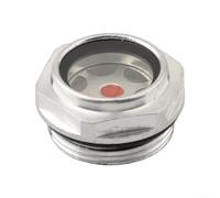 Jauge de niveau d'huile M30 x 0,5 filetage en aluminium pour compresseur d'air et réservoirs de carburant - Fenêtre transparente en polycarbonate avec joint torique pour compteur de liquide industriel